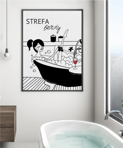 Plakat do łazienki – Strefa Beauty | nowoczesna dekoracja wnętrza (wydruk premium)