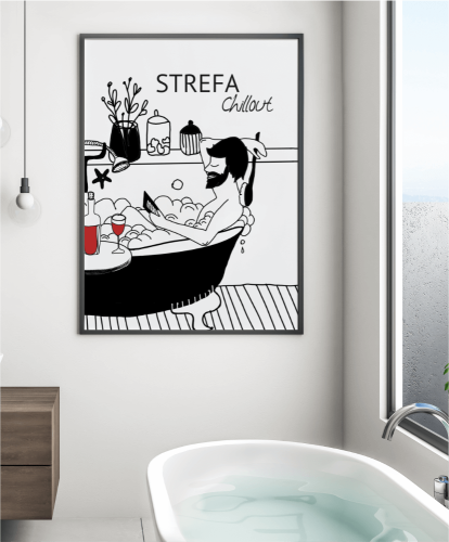Plakat do łazienki - Strefa chillout
