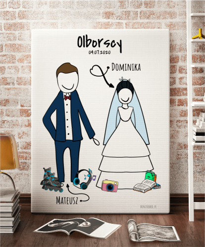 Plakat personalizowany na prezent na ślub i wesele dla pary