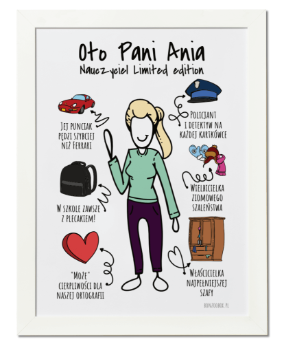 Prezent na Dzień Nauczyciela i zakończenie roku - plakat personalizowany