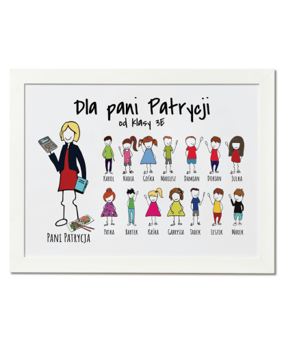 Prezent na Dzień Nauczyciela i zakończenie roku - plakat personalizowany z klasą