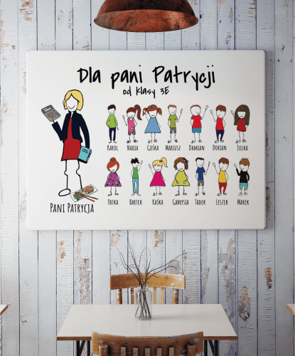 Prezent na Dzień Nauczyciela i zakończenie roku - plakat personalizowany z klasą