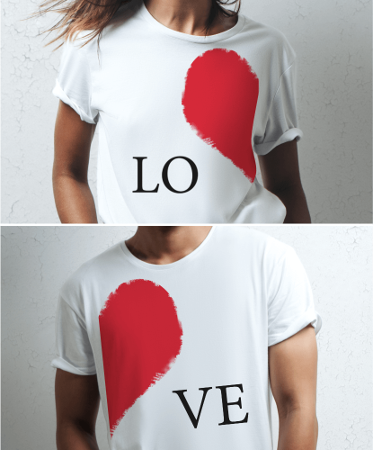 Koszulki dla pary - Serce