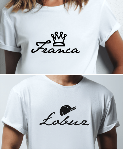 Koszulki personalizowane dla pary - Własny napis