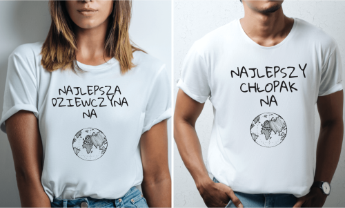 Koszulki personalizowane dla pary - Najlepszy na świecie