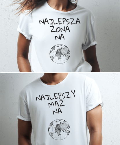 Koszulki personalizowane dla pary - Najlepsza na świecie