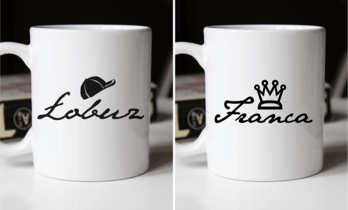 Kubki dla pary z własnym napisem