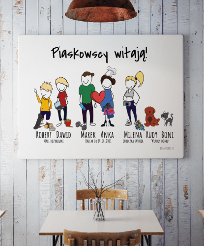 Plakat personalizowany z portretem rodziny