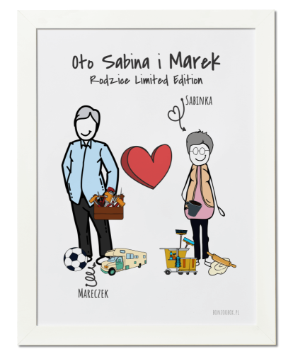 Plakat personalizowany na prezent dla rodziców