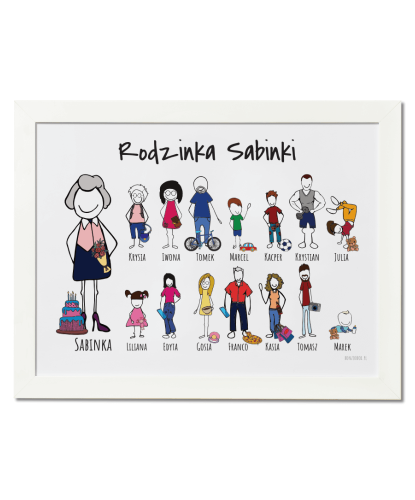 PLAKAT PERSONALIZOWANY NA PREZENT - "CAŁA RODZINKA"
