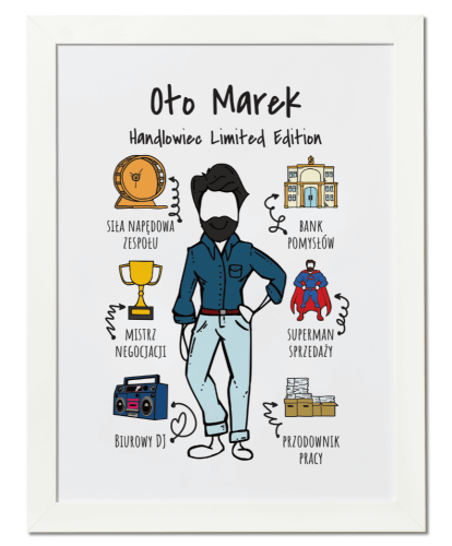 Śmieszny prezent dla kolegi z pracy – personalizowany plakat na każdą okazję