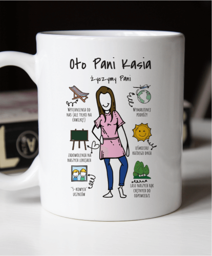 Prezent personalizowany na zakończenie roku szkolnego i Dzień Nauczyciela - kubek personalizowany