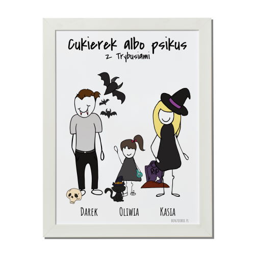 Plakat personalizowany RODZINA HALLOWEENOWA