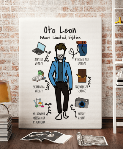 Plakat rysowany z własnej podobizny