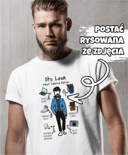 Koszulka rysowana z własnej podobizny