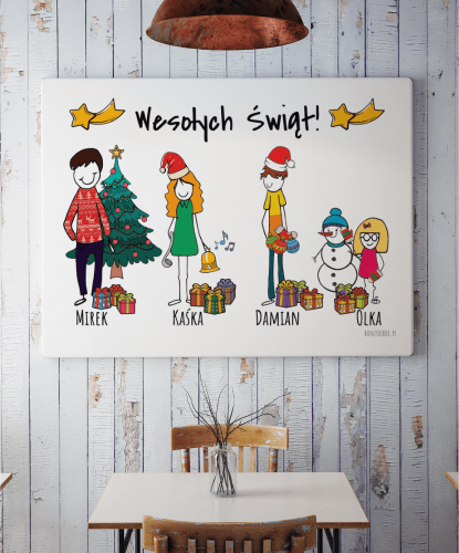 Plakat personalizowany ŚWIĄTECZNA RODZINA 