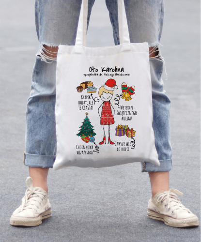 Torba personalizowana na prezent świąteczny