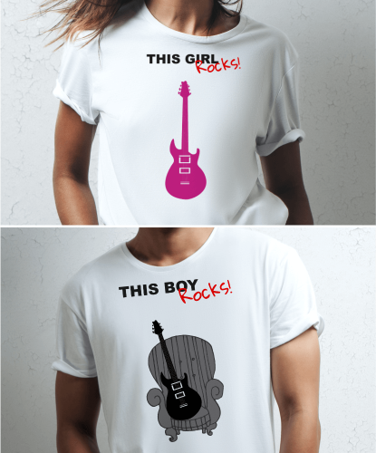 Koszulki personalizowane dla pary - Rock