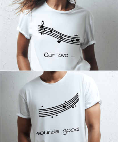 Koszulki personalizowane dla pary - Music