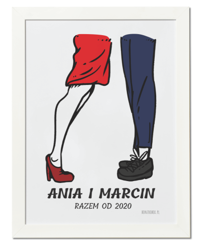 Plakat personalizowany na rocznice ślubu z datą