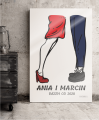 Plakat personalizowany na rocznice ślubu z datą