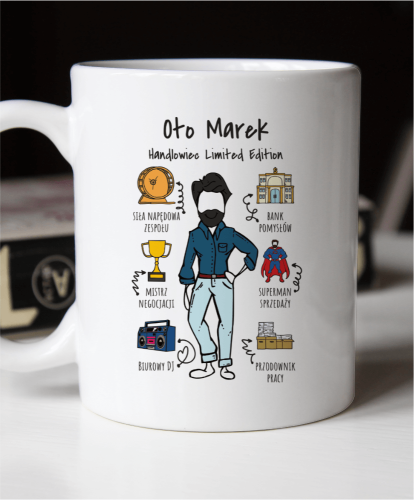 Kubek personalizowany na prezent dla kolegi z pracy