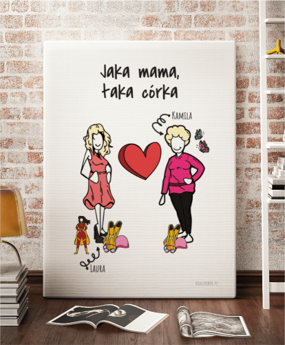 Plakat personalizowany na prezent dla mamy "Jaka mama, taka córka"