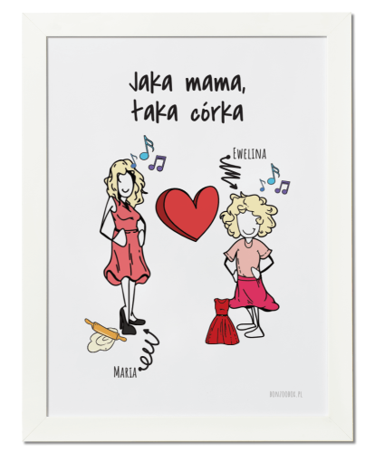 Plakat personalizowany na prezent dla mamy "Jaka mama, taka córka"