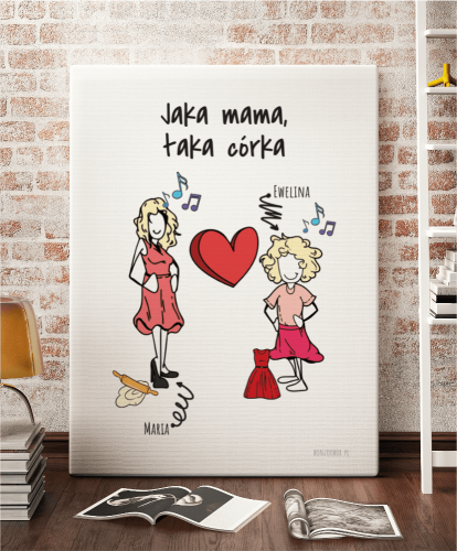 Plakat personalizowany na prezent dla mamy "Jaka mama, taka córka"