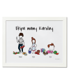 Plakat personalizowany na prezent dla mamy "Ekipa mamy Karoliny"