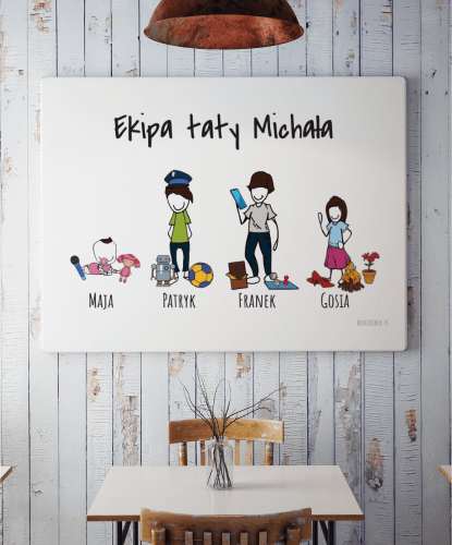 Plakat personalizowany na prezent dla taty "Ekipa taty"