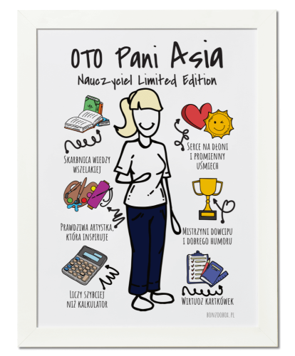 Plakat personalizowany na prezent na Dzień Nauczyciela i zakończenie roku