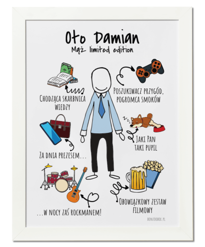 Plakat personalizowany na prezent dla męża