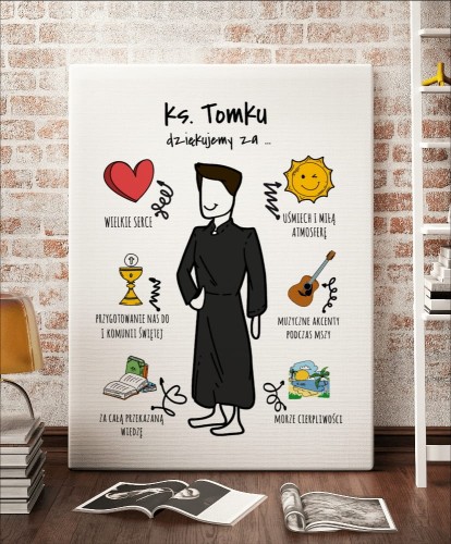 Plakat personalizowany na prezent dla księdza 
