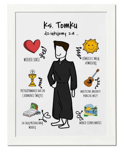 Plakat personalizowany na prezent dla księdza 