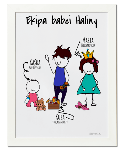 Plakat personalizowany dla babci i dziadka