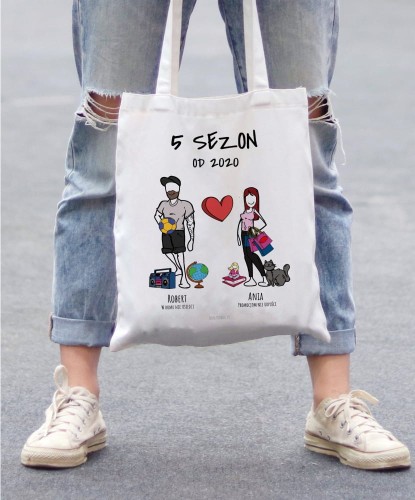 Torba personalizowana na prezent na rocznicę  dla pary