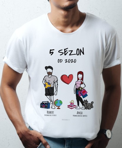 Koszulka personalizowana na prezent na rocznicę i Walentynki dla par