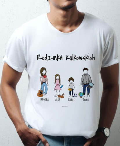 Koszulka rodzinna z własnymi postaciami