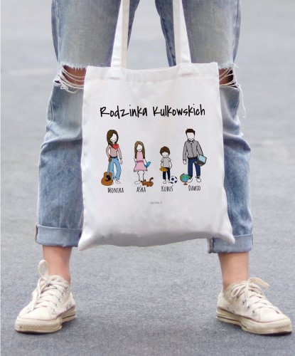 Torba rodzinna z własnymi postaciami
