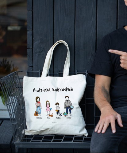 Torba rodzinna z własnymi postaciami