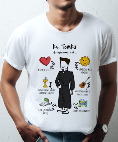 Koszulka personalizowana na prezent dla księdza  