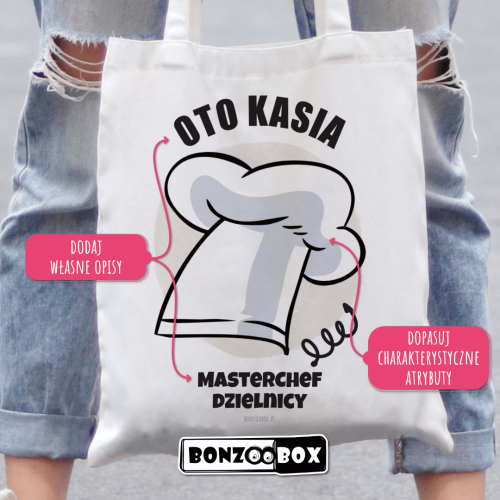 Torba personalizowana z własnym tekstem i stworzoną grafiką