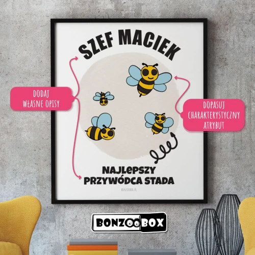 Plakat personalizowany z własnym tekstem i stworzoną grafiką