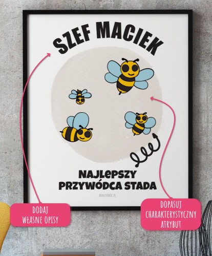 Plakat personalizowany z własnym tekstem i stworzoną grafiką