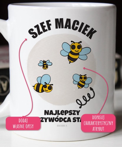 Kubek personalizowany z własnym tekstem i stworzoną grafiką