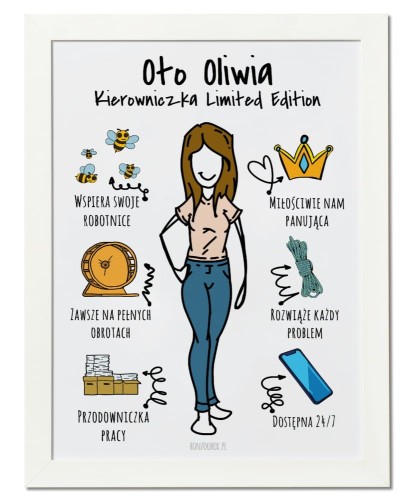 Plakat personalizowany na prezent dla kierowniczki