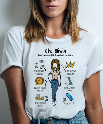 Śmieszny prezent dla kierowniczki – personalizowana koszulka na każdą okazję