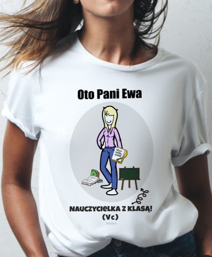 Koszulka personalizowana na prezent dla nauczycielki - DOPASUJ POSTAĆ I ATRYBUTY