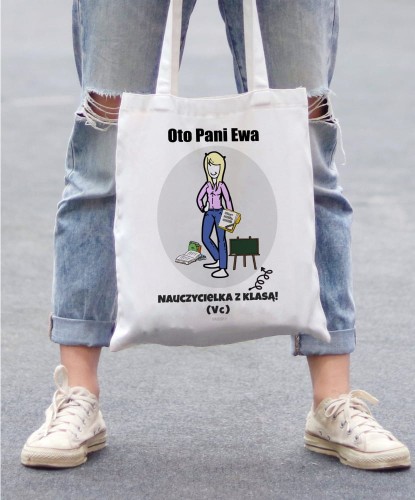 Torba personalizowana na prezent dla nauczycielki - DOPASUJ POSTAĆ I ATRYBUTY
